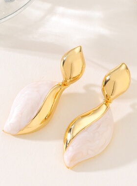 Colorblock Geometric Drop Earrings Elegant Women Jewelry