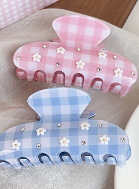 Minimalist Hair Claw Clip Rhinestone Flower Fish for Women