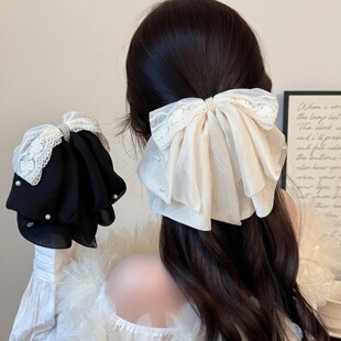 Lace Bow Claw Clip, Summer Half Up Hair Accessory