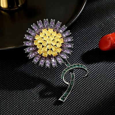 复古简约时尚蒲公英胸针太阳花