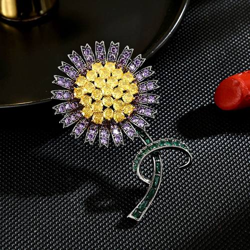 复古简约时尚蒲公英胸针太阳花