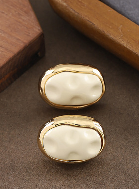 Pleated Resin Studs, Irregular Minimalist Luxury Earrings