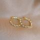 Gold Elegant Plated Round 14K Earrings Zircon Clip Chic