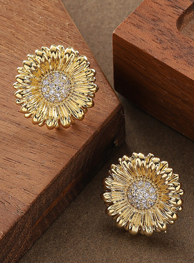 Korean Style Clear Cube Glass Crystal CZ Stud Earrings