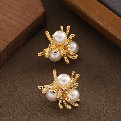 小众个性设计感烟花珍珠耳钉