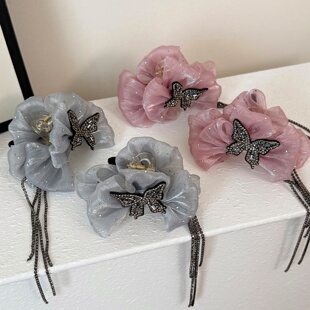 Princess Bow Claw Clip with Beads, 7cm Trendy Hair Accessory