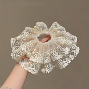 Ponytail Lace Holder Sweet French Pearl Scrunchie