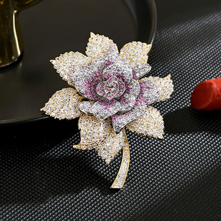 Elegant Floral Lapel Gold for Brooch Pin Suits Luxury
