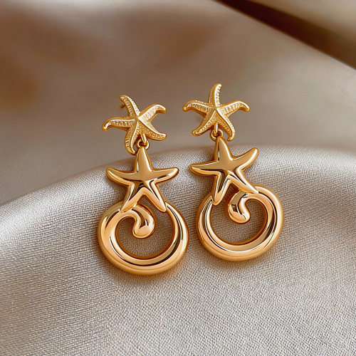 欧美金属风海星耳环轻奢感