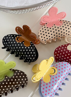 Polka Dot Hair Claw Clip Elegant Acetate Hair Accessory