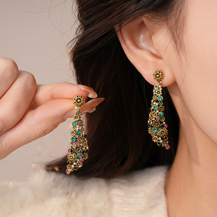 Crystal Flower Stud Earrings, Chic Minimalist Silver Post