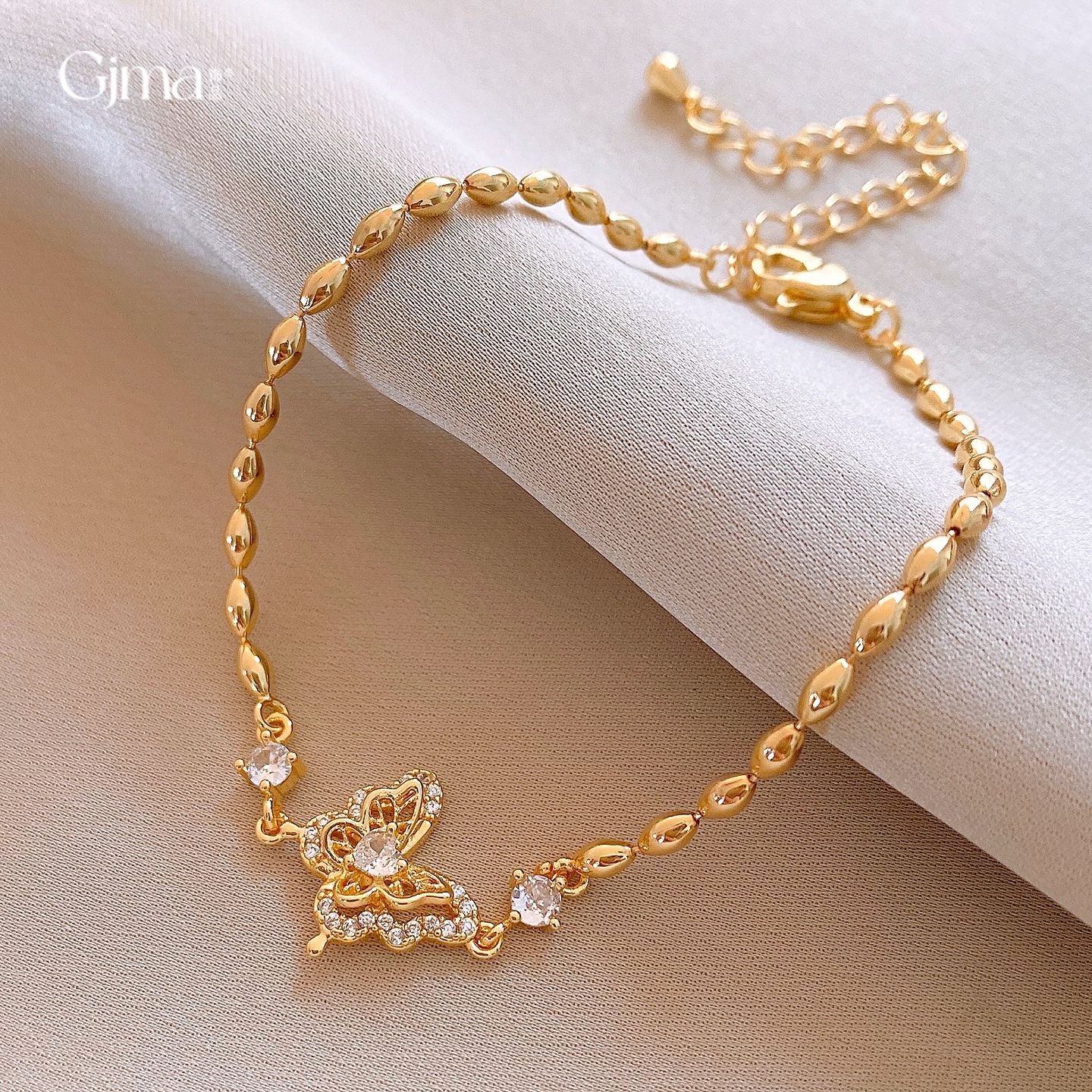 韩系简约锆石蝴蝶手链手饰轻奢