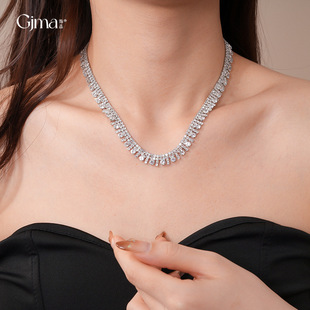 Zircon Necklace Fringe Wedding Jewelry Multi Luxury Layer