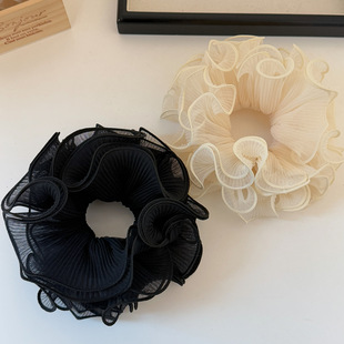 French Scrunchie Layer Holder Ruffle Ponytail Mesh Four