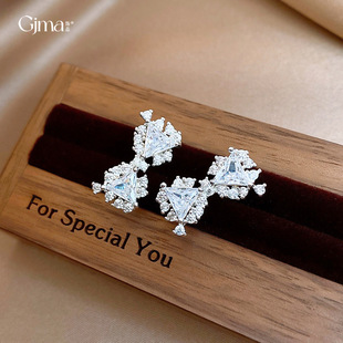 Sparkling Earrings Zircon Luxury Studs Korean Minimalist Bow
