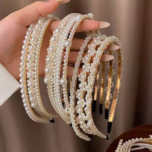 Korean Elegant Pearl Headband for Women, Simple Hairband