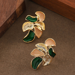 Floral Luxury Earrings Style Stud Forest Enamel