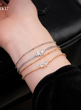 新款满钻蝴蝶手链轻奢百搭