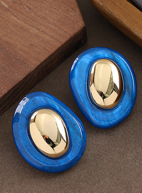 Geometric Resin Studs, Irregular Minimalist Luxury Earrings