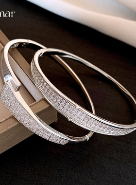 欧美跨境锆石不对称交叉手镯