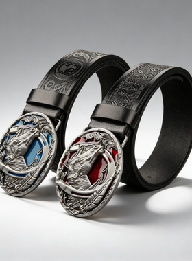 新款锌合金天马行空牛仔男士皮带