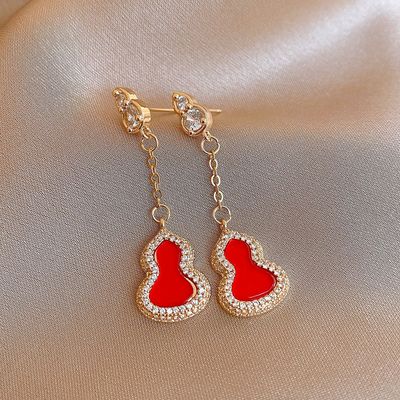 复古中国风新年锆石葫芦耳环