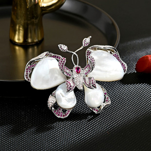 Butterfly Brooch Luxury Mother Lapel Pearl Insect Pin