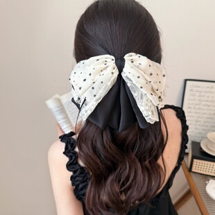 Polka Dot Lace Hair Claw Elegant Hair Accessory