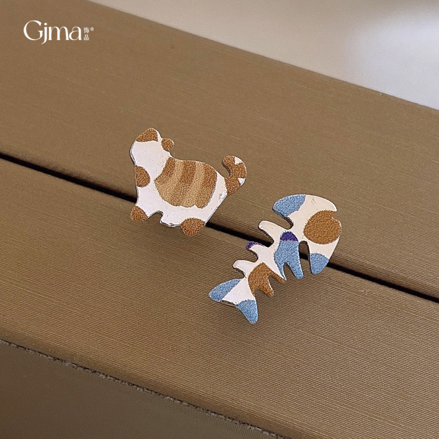 韩系可爱小猫骨头耳钉