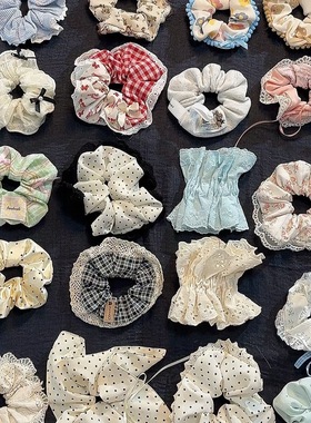 Fresh Floral Lace Hair Tie for Women, Bow Ballet Scrunchie