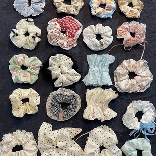 Fresh Floral Lace Hair Tie for Women, Bow Ballet Scrunchie