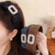 Hairband Velvet Chic Embroidered Wide Headband Diamond