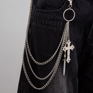 Sword Cross Pant Chain, Hip Hop Unisex Jeans Belt