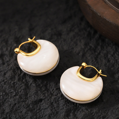 精致亚克力树脂几何圆形耳环