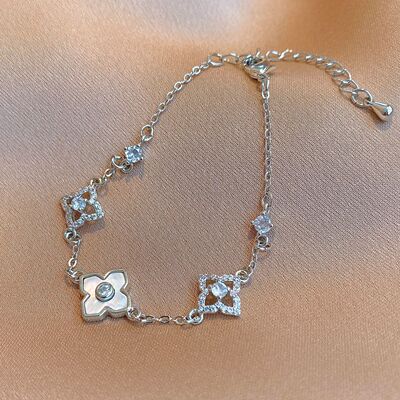 韩系超闪锆石贝母花朵手链