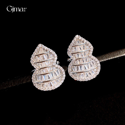 精致优雅几何交叉耳环合成锆石