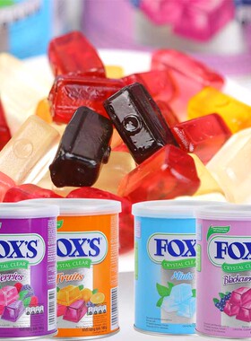 印尼进口FOX'S霍士水晶糖透明糖混合水果味果汁硬糖零食