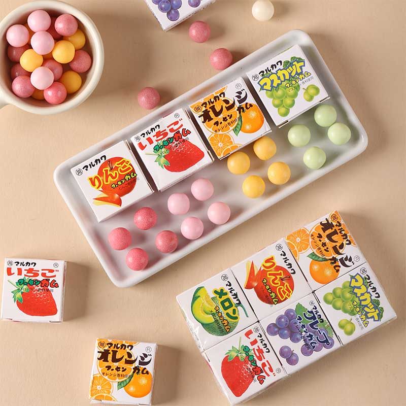 丸川日本进口什锦泡泡糖日式儿童趣味休闲零食6小盒