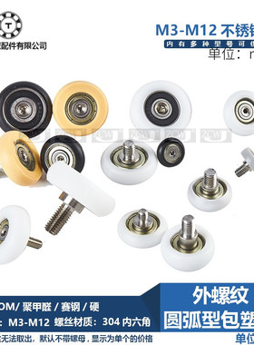 ERBH型圆弧包塑轴承滑轮直径11 16 19 22 26 28 30 50加轴螺杆BKR