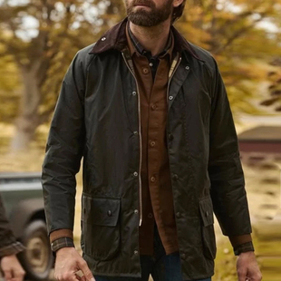 阿瞳牛社 Barbour巴伯尔经典复古油蜡夹克灯芯绒翻领长款外套新品