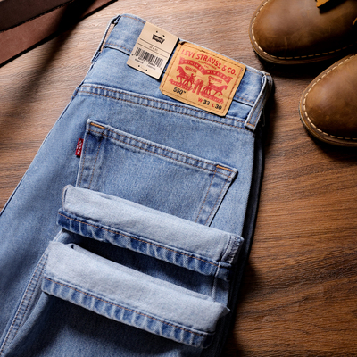 Levis李维斯中腰宽松直筒牛仔裤