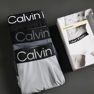 阿瞳牛社Calvin Klein男款防夹臀平角内裤轻薄棉质透气三件礼盒装