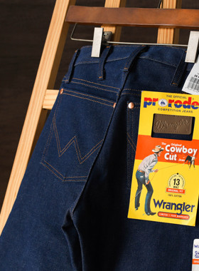 阿瞳牛社Wrangler威格13MWZ原色未脱浆牛仔裤直筒重磅原牛养牛裤