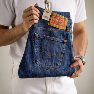 百搭14.8OZ 长裤 阿瞳牛社Levis李维斯501中腰宽松直筒牛仔裤 男士