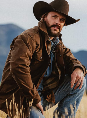 阿瞳牛社Filson美式巡洋舰夹克重磅油蜡帆布防水男士工装黄石外套