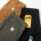 B01双膝工装 裤 男士 Carhartt卡哈特瘦版 休闲直筒帆布长裤 冬103334