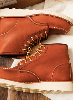 阿瞳牛社Red Wing红翼美产3375复古手工款方头高帮女款工装靴皮靴