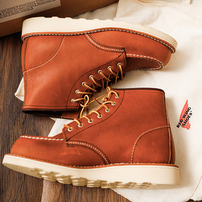 RedWing复古工装靴高帮舒适皮靴
