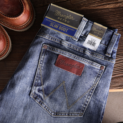 威格RETRO系列修身靴型牛仔裤男