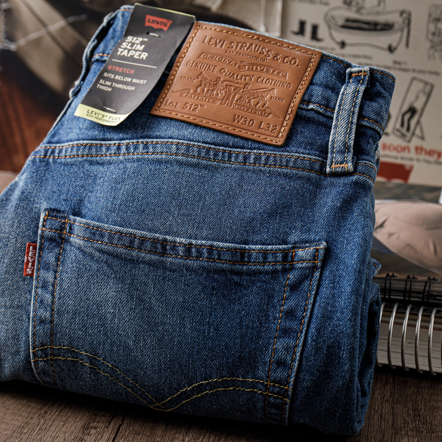 Levis/李维斯春秋修身牛仔裤